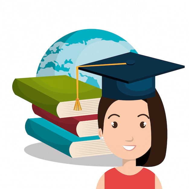 happy person graduating design 