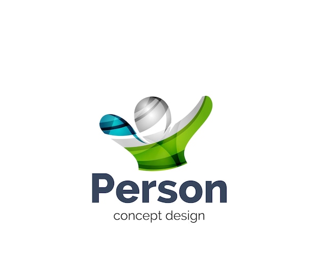 Happy person logo business branding icon