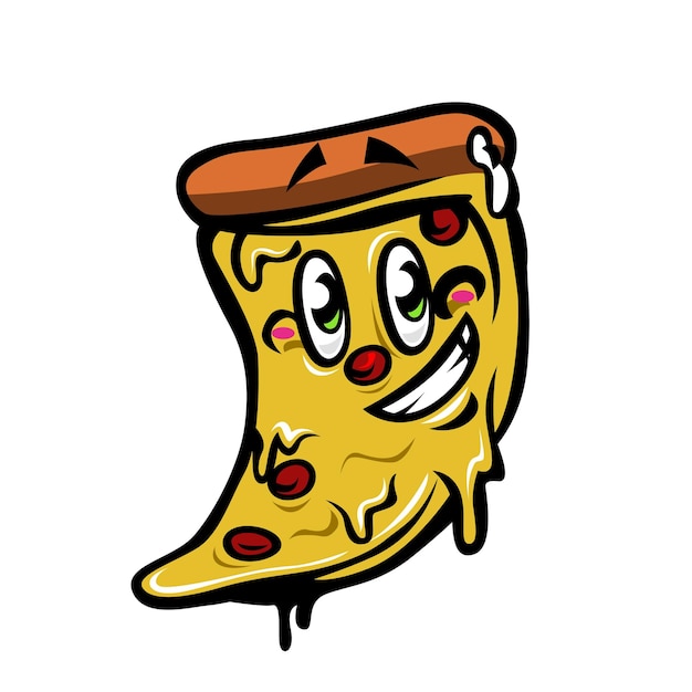 A Happy Pizza Face Mascot