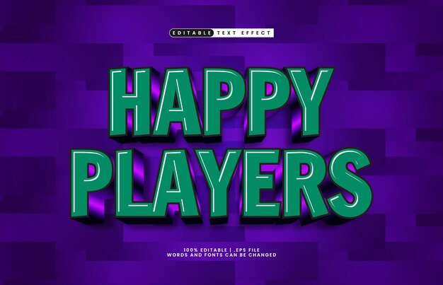 ハッピープレイヤー 編集可能なテキスト効果 ヒーローとゲームテキストスタイル