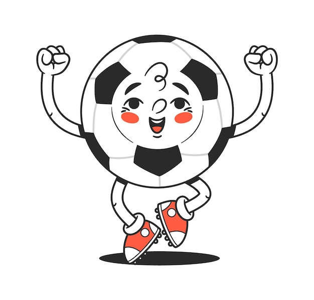 행복하고 장난스러운 축구공 캐릭터