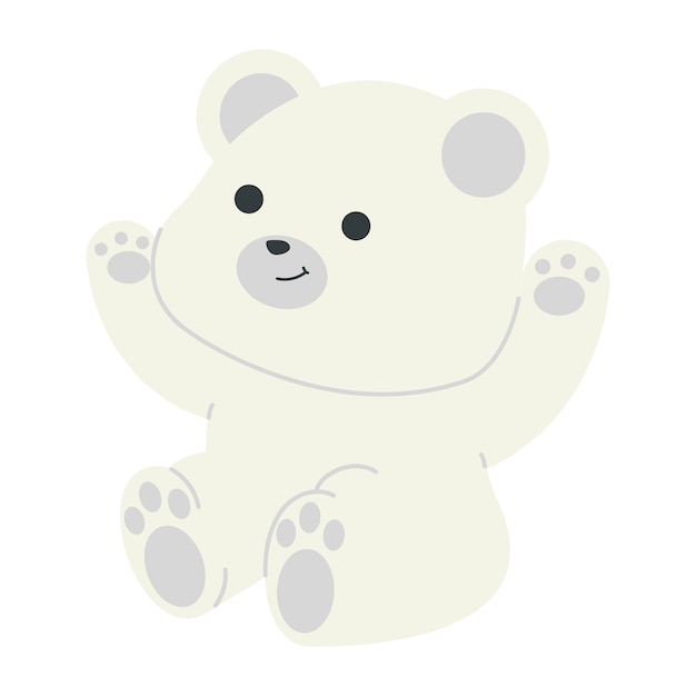 happy polar bear sitting cartoon