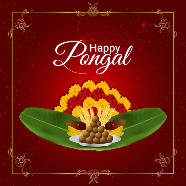 Happy pongal background and banana leafs