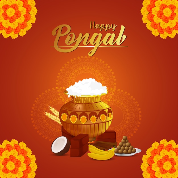 Scheda di celebrazione pongal felice