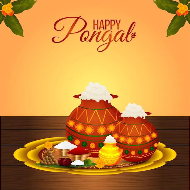 해피 Pongal 축하 인사말 카드