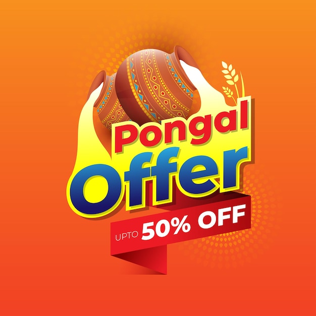 Happy Pongal festival aanbieding ontwerpsjabloon