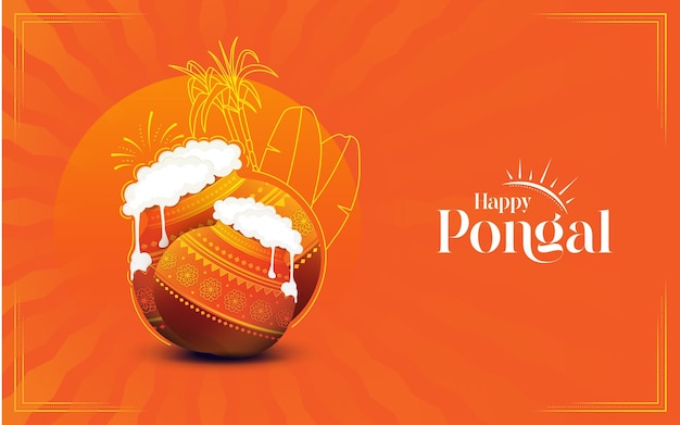 Шаблон дизайна Happy Pongal Festival Celebration Background