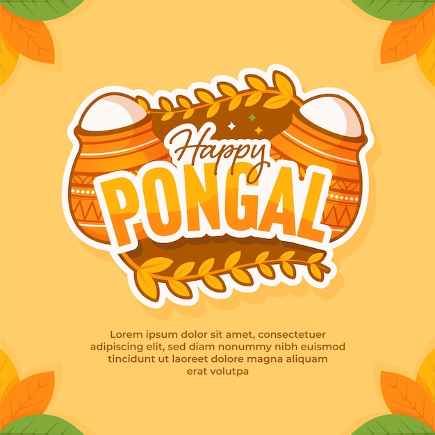 Modello di progettazione post sui social media di happy pongal festival