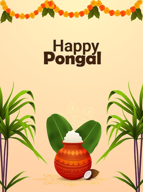 Happy pongal flyer or poster