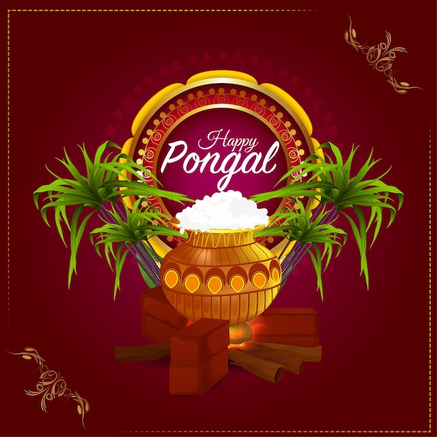 Vector happy pongal greetings celebration