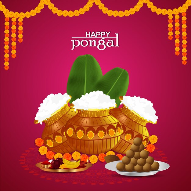 Happy pongal greetings celebration