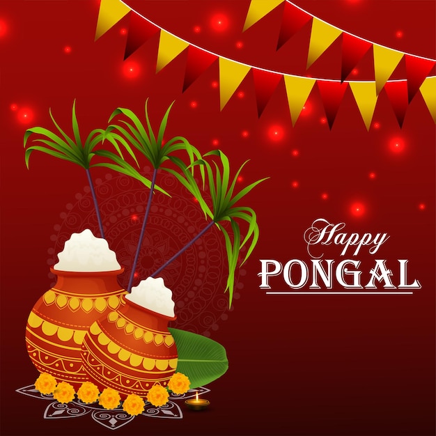 행복한 Pongal 인사 축하