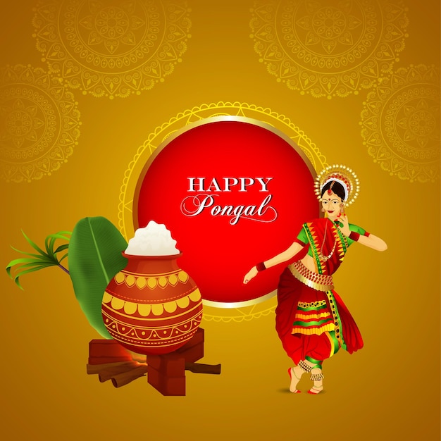 행복한 Pongal 인사 축하