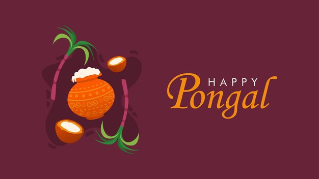 Шаблон векторного баннера фестиваля Happy pongal в Индии