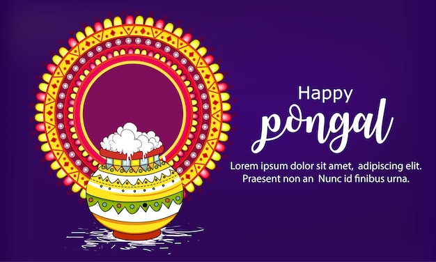 Happy Pongal religious festival of South India celebration background