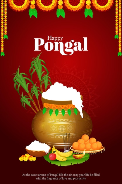 Vettore buon pongal .