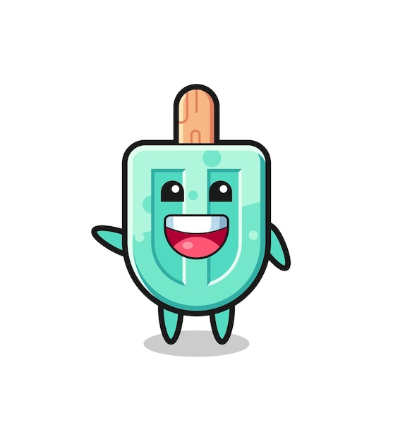 Happy popsicles cute mascot character