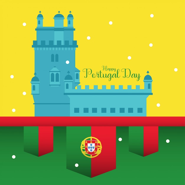 Happy portugal day illustration