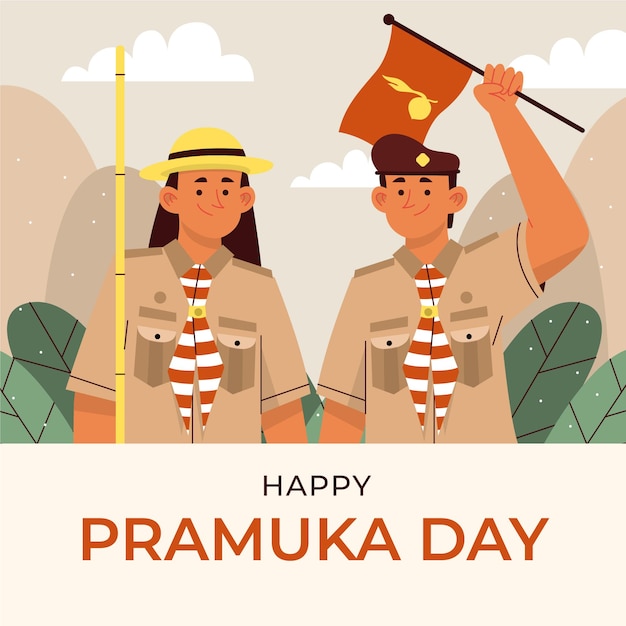 Vector happy pramuka day illustration