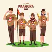 Vector happy pramuka day