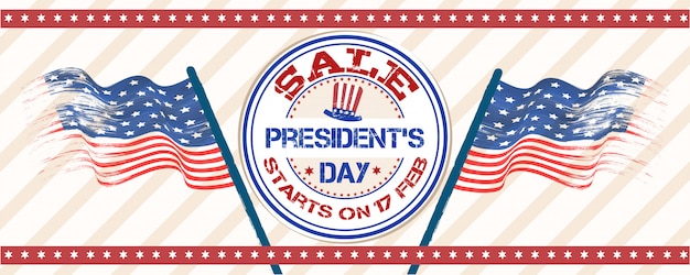 Vettore happy president day background.