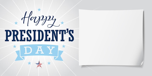 Vector happy president's day usa greeting card with empty blank background. invitation concept.