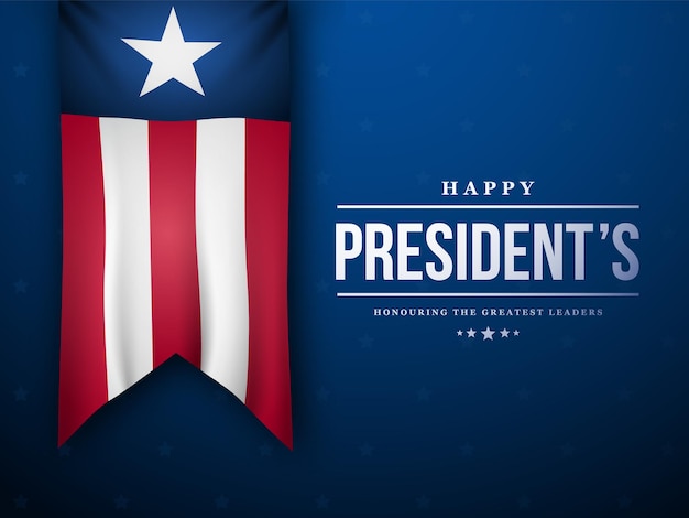 Vector happy presidents day on blue background