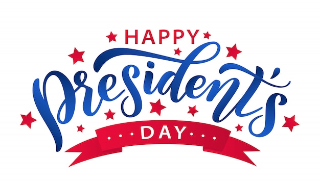 Vector happy presidents day. lettering