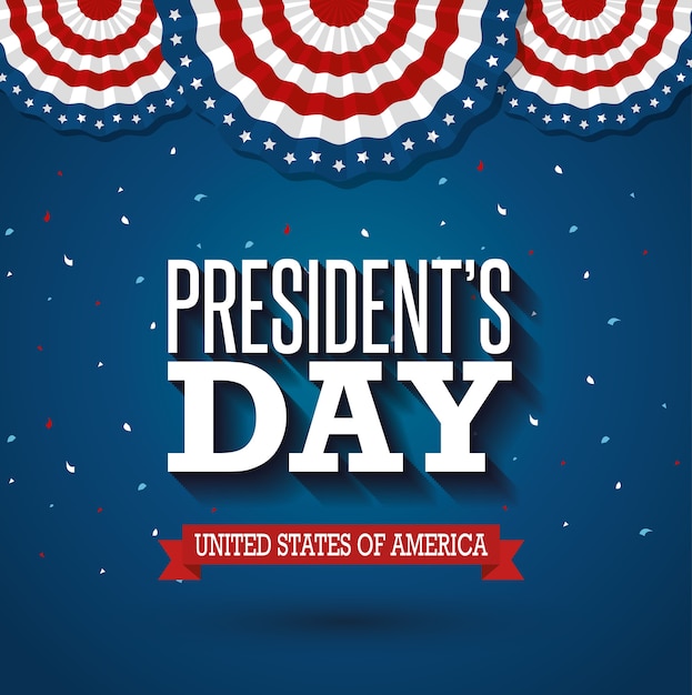 Vector happy presidents day poster