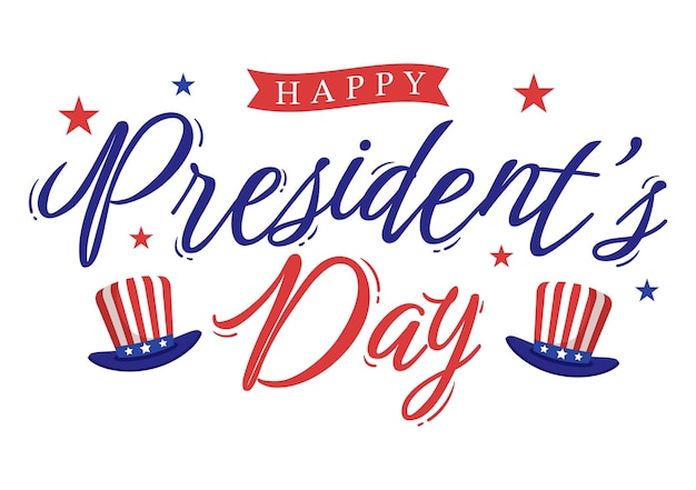 Happy Presidents Day with Stars and USA Flag for the President of America in Illustration