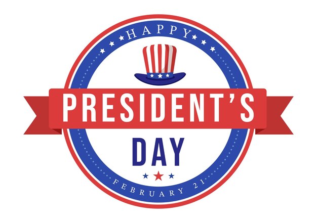 Happy Presidents Day with Stars and USA Flag for the President of America in Illustration