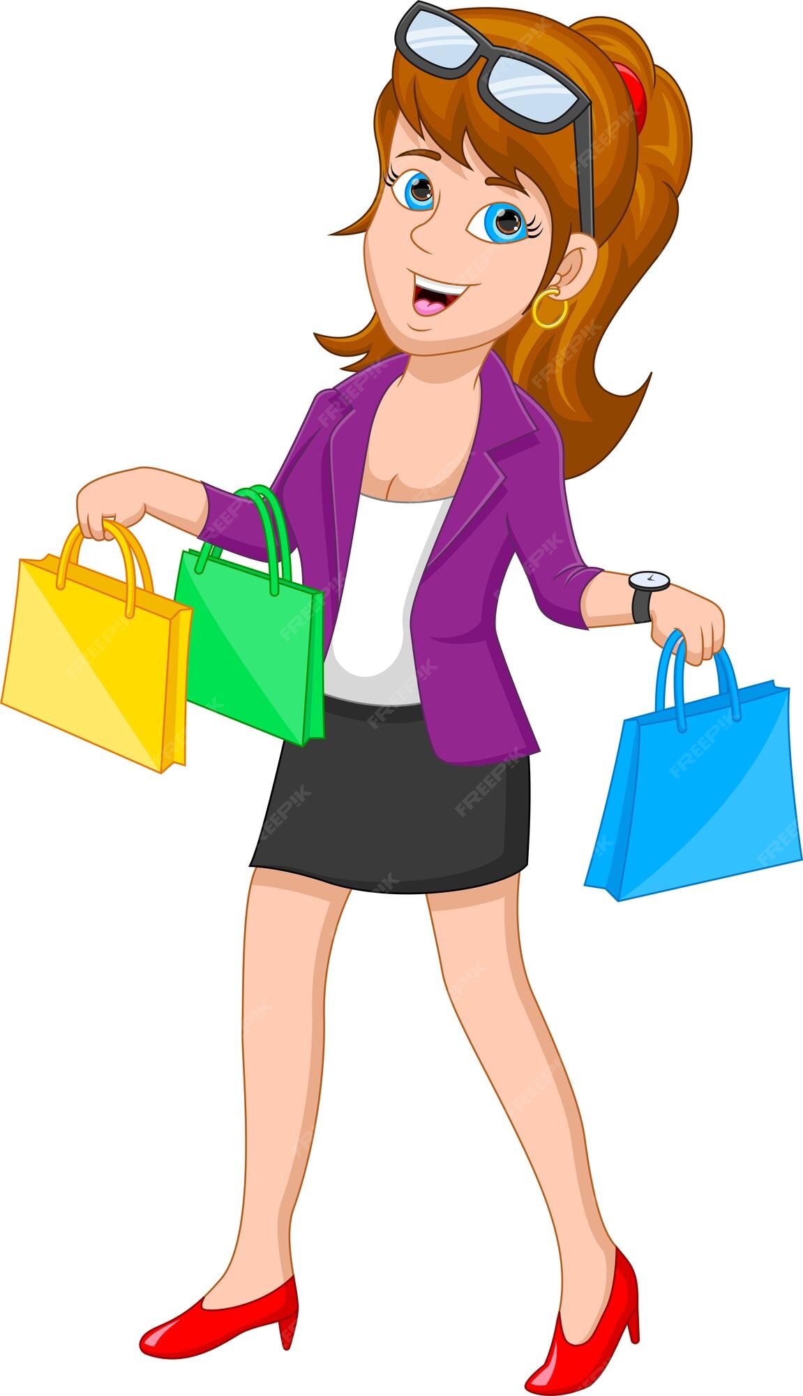 Shopping Girl Cartoon Images - Free Download on Freepik