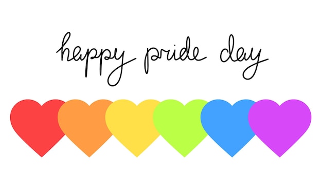 Vector happy pride day-banner minimale lgbt-banner met regenboog als hart