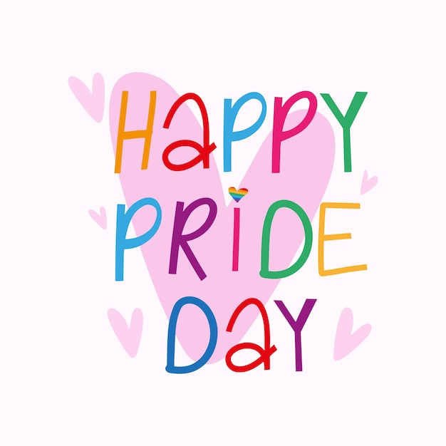 Happy pride day concept banner e sfondo della carta poster illustrazione vettoriale rainbow love lgbtq