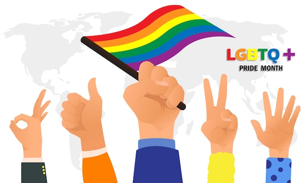 Happy Pride Day-concept voor LGBTQ-gemeenschap LGBT Pride Typography Vector