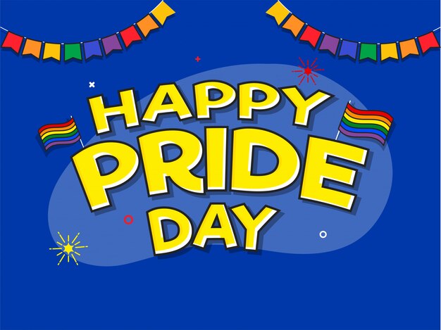 Счастливый день гордости концепция с цветами радуги флаг символ свободы.