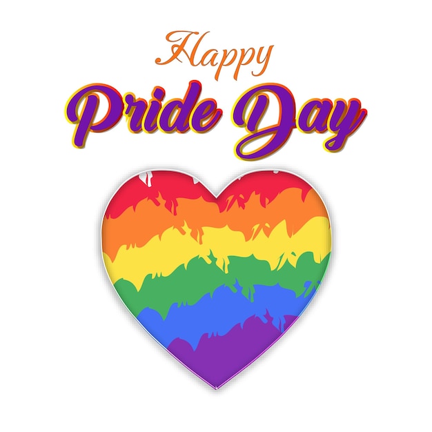 Vector happy pride day with rainbow flag colorful pride flag background lgbtq flag images of pride month