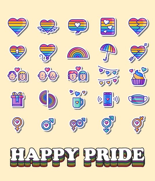 Vector happy pride love lgbtq