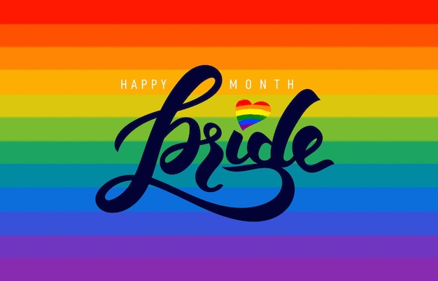 Happy pride month 2023 background gay and lgbt banner and wallpaper design for gay pride month rainbow flag wave design element vector with creative labels isolated on colored background