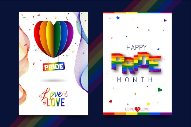 Vector happy pride month creative social media post template design