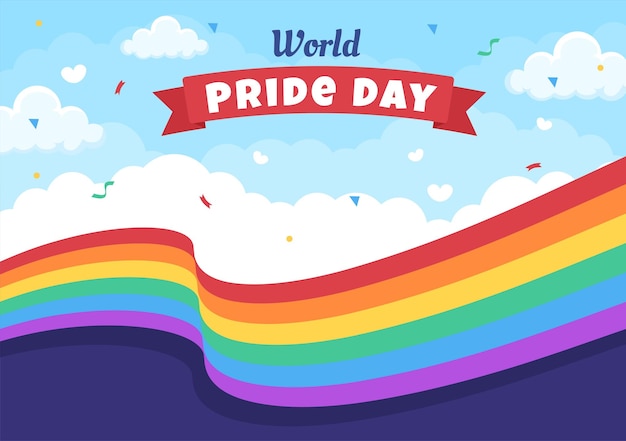 Happy Pride Month Day Illustration with LGBT Rainbow and Transgender Flag to Parade