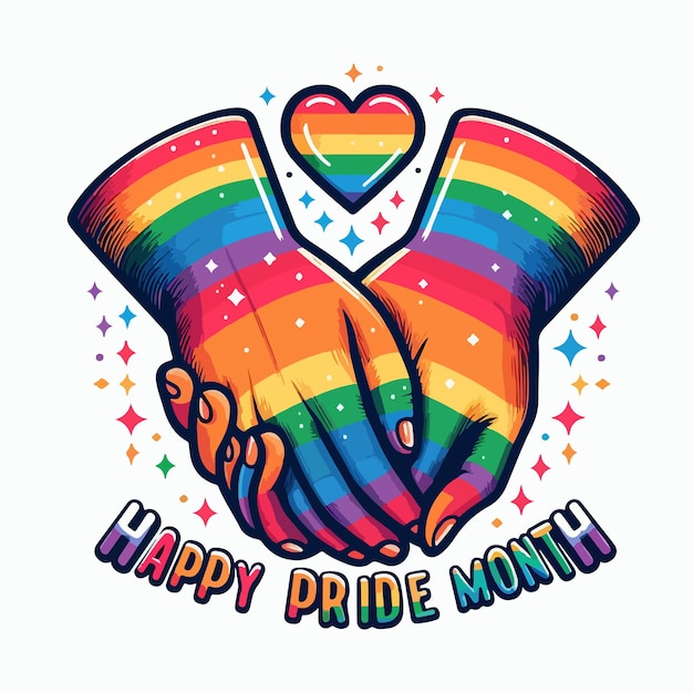 Vector happy pride month with lgbt flag concept flat illustration