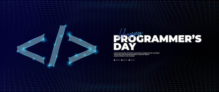 Vector happy programmers day banner in modern style