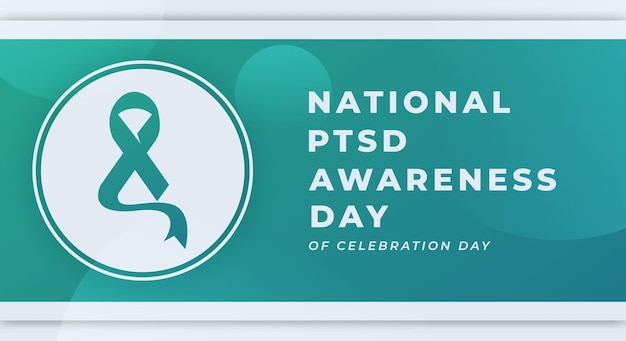 배경 포스터 배너 광고를 위한 해피 PTSD 인식의 날 축하 디자인 일러스트레이션