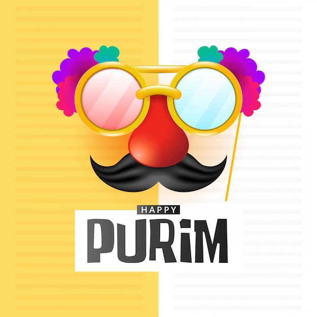 Happy purim met kartonnen carnaval masker