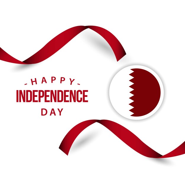 Happy qatar independent day vector template design