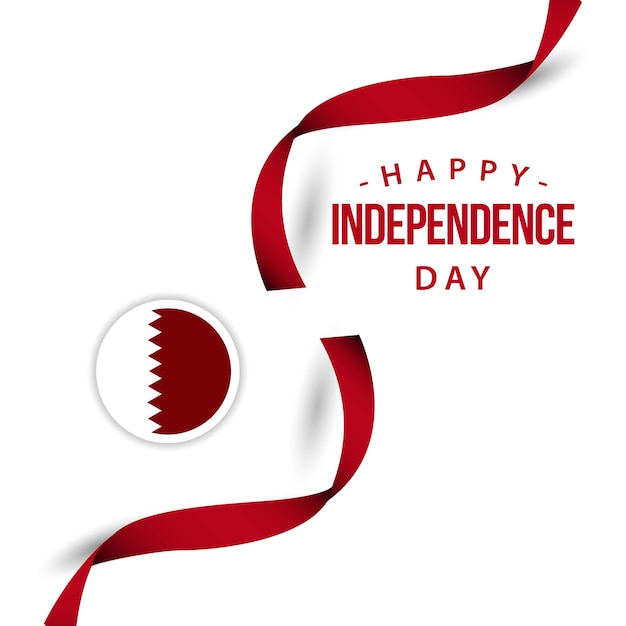 Happy qatar independent day vector template design