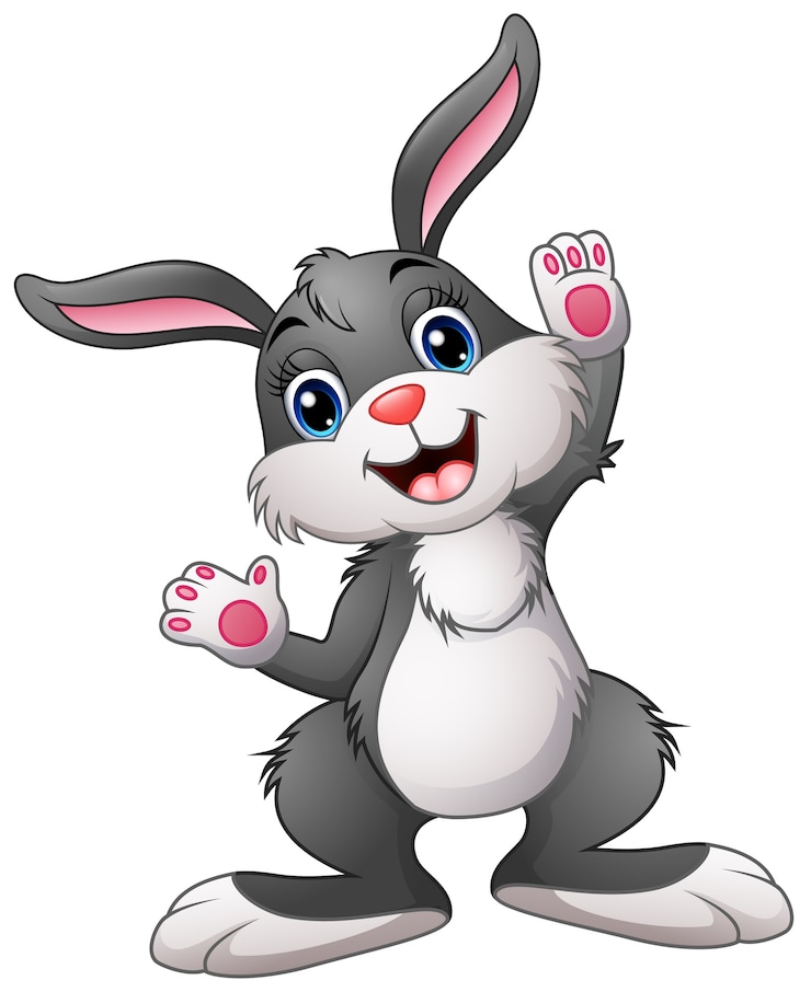 Vector happy rabbit cartoon