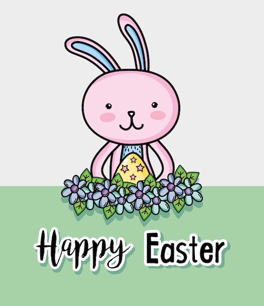 Happy rabbit easter holiday celebration 