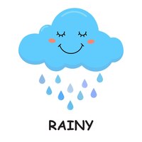 Happy rainy weather cartoon